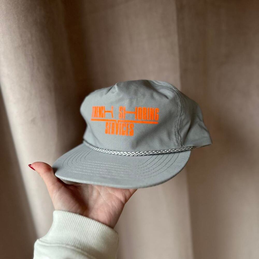 Grey and orange 80s vintage hat